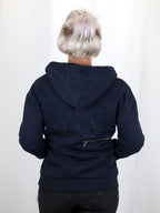 Luna - Rhinestone Logo Hoodie in Navy