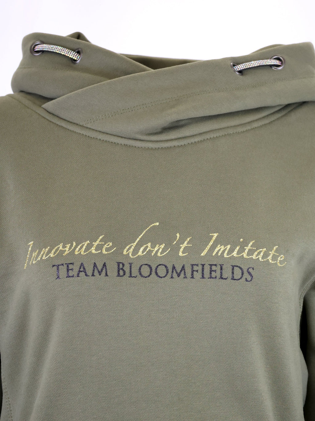 Amelia Sage & Gold Cross Necked Hoodie