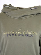 Amelia Sage & Gold Cross Necked Hoodie