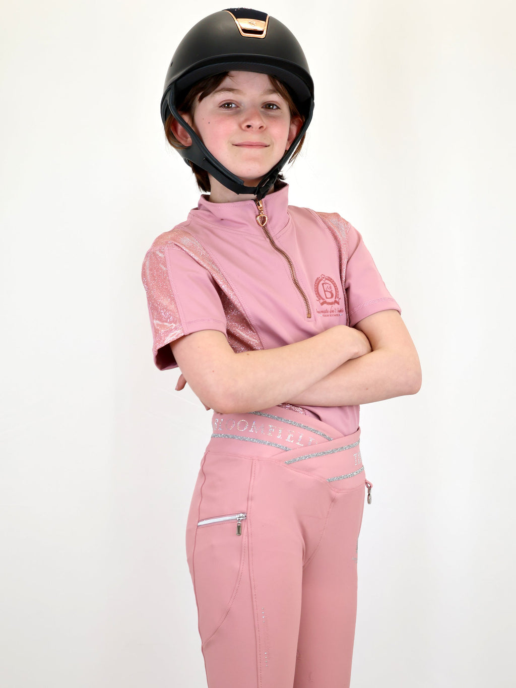 Kids Glimmer Pink Base Layer With Short Sleeves