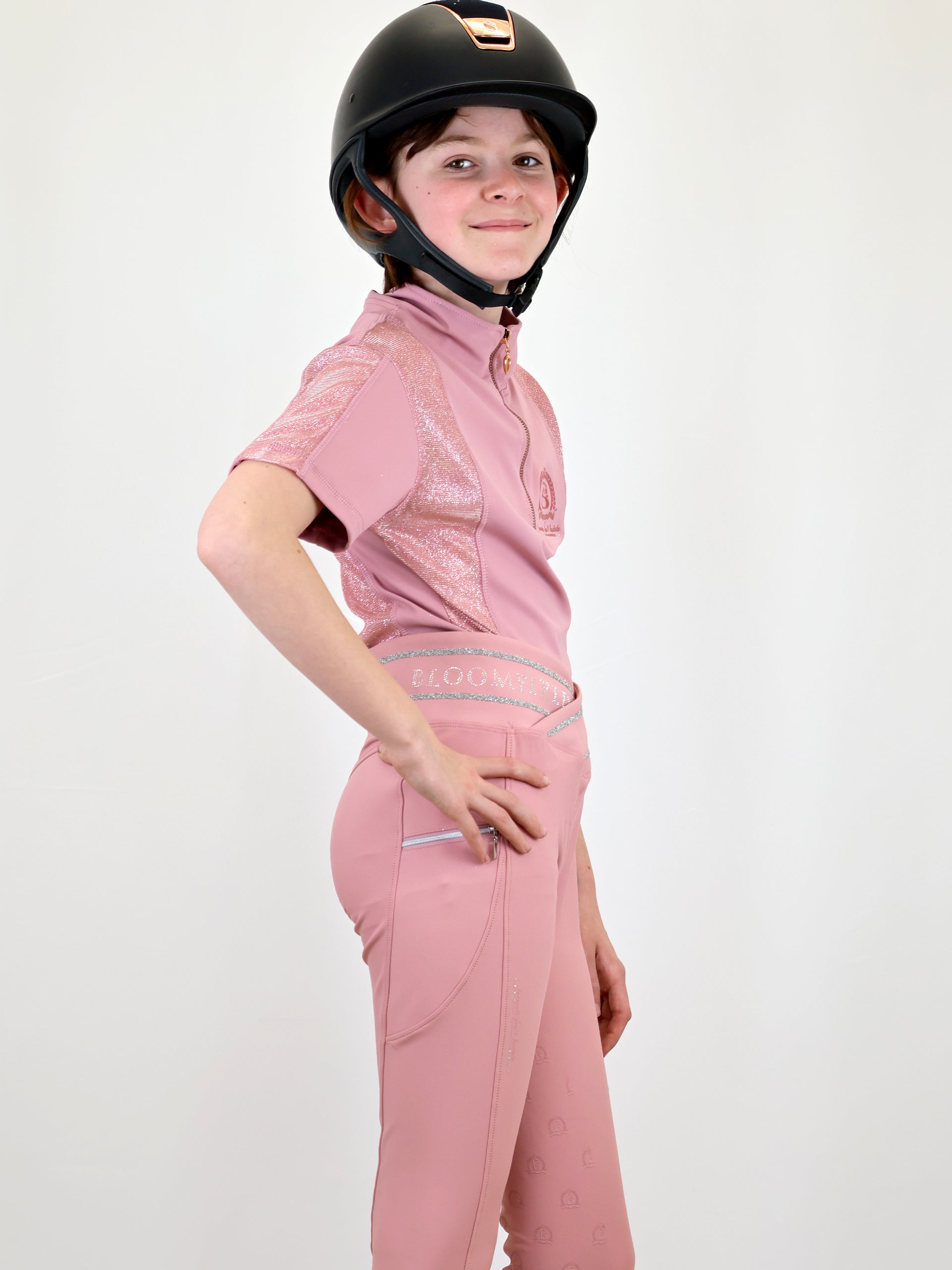 Kids Glimmer Pink Base Layer With Short Sleeves