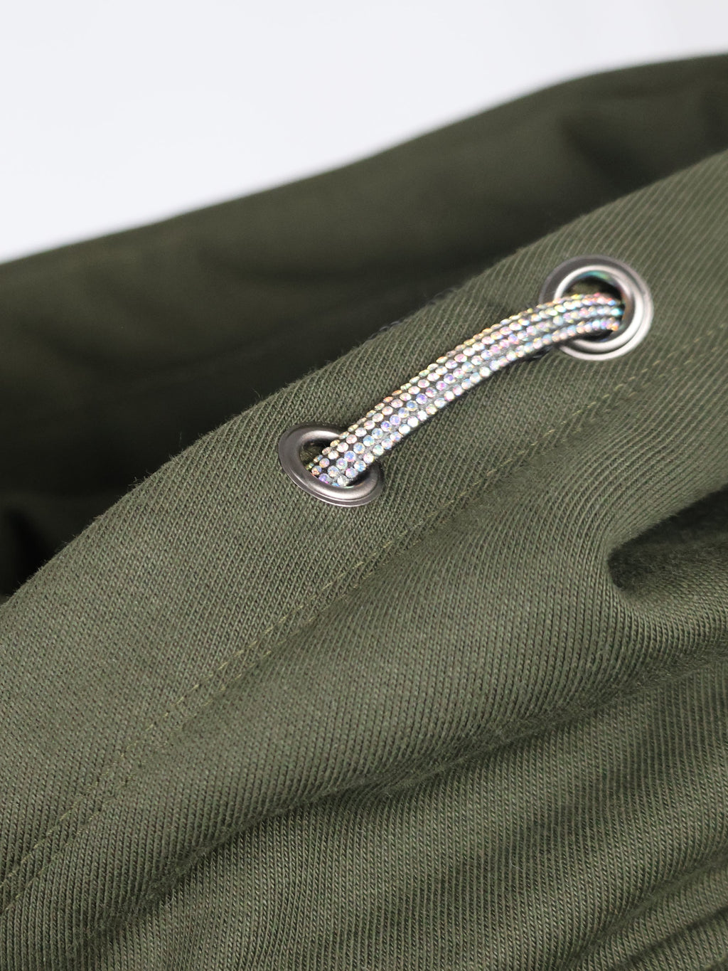 Amelia Olive & Gold Cross Necked Hoodie