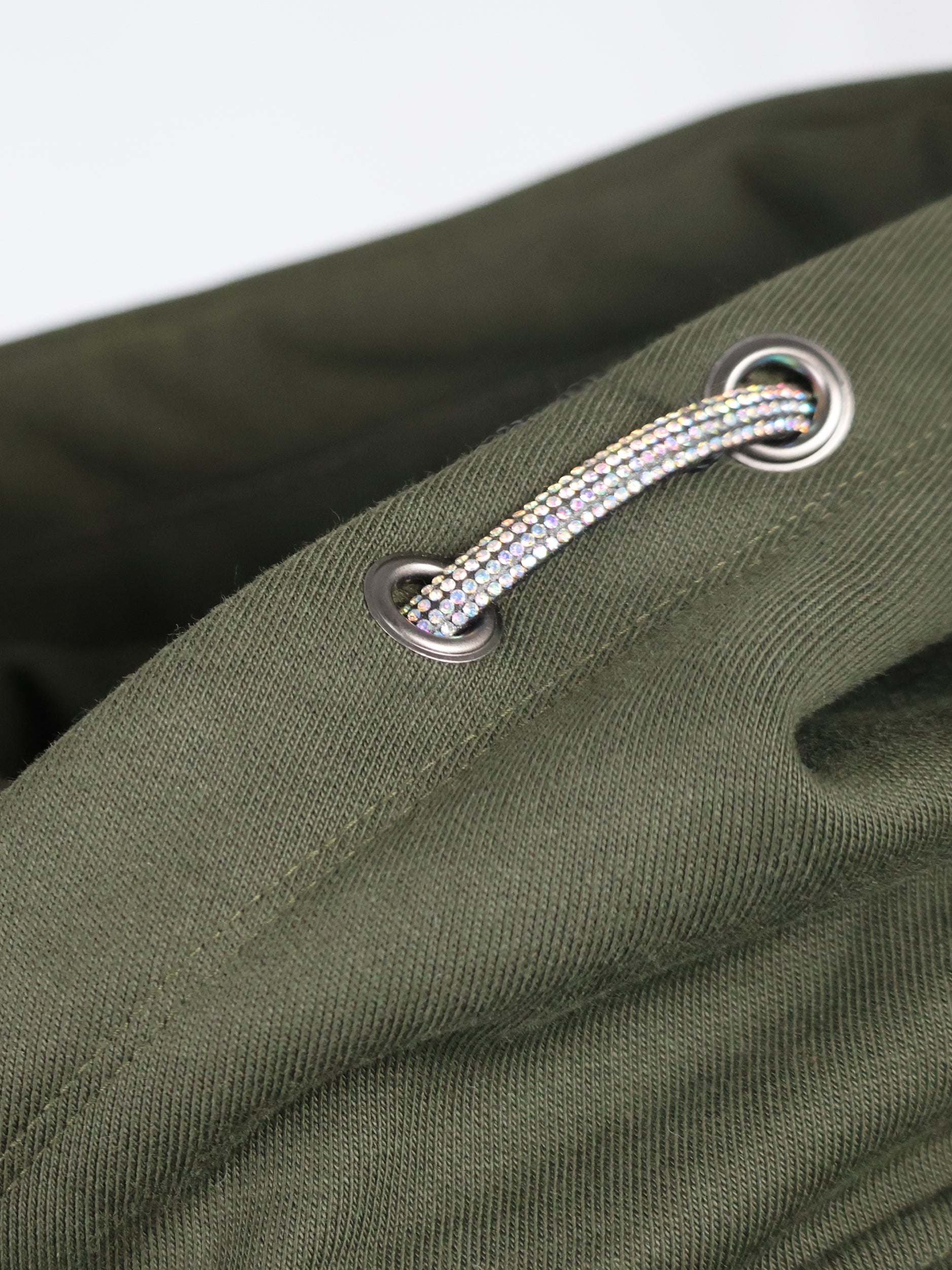 Amelia Olive & Gold Cross Necked Hoodie