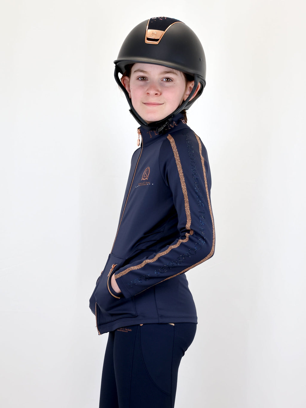 Kids Caitlin Crystal Navy Training Jacket
