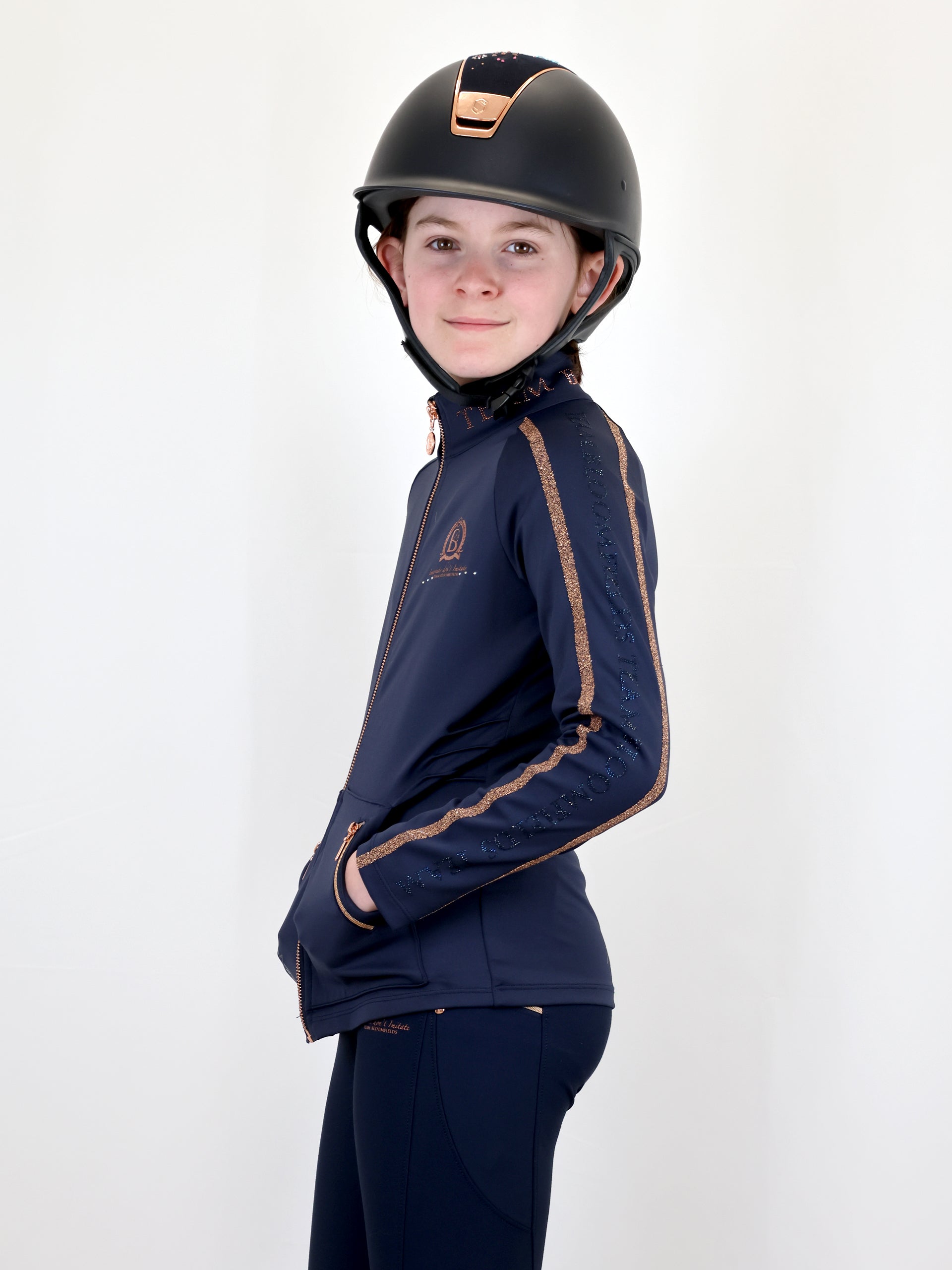 Kids Caitlin Crystal Navy Training Jacket
