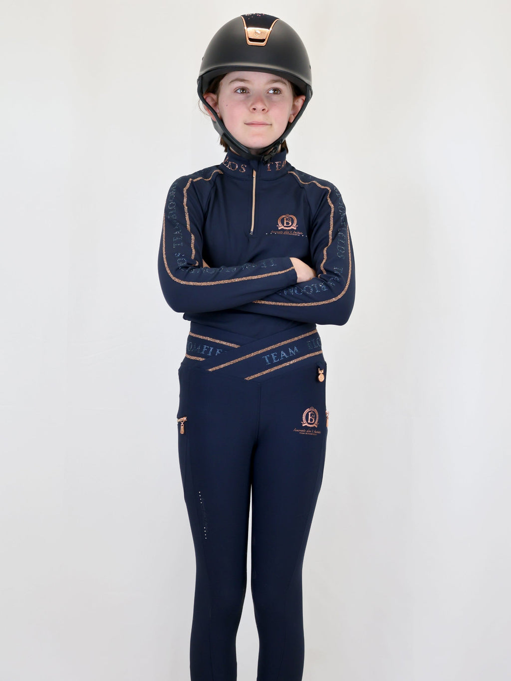 Kids Celeste Navy Crystal leggings