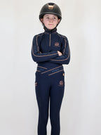 Kids Celeste Navy Crystal leggings