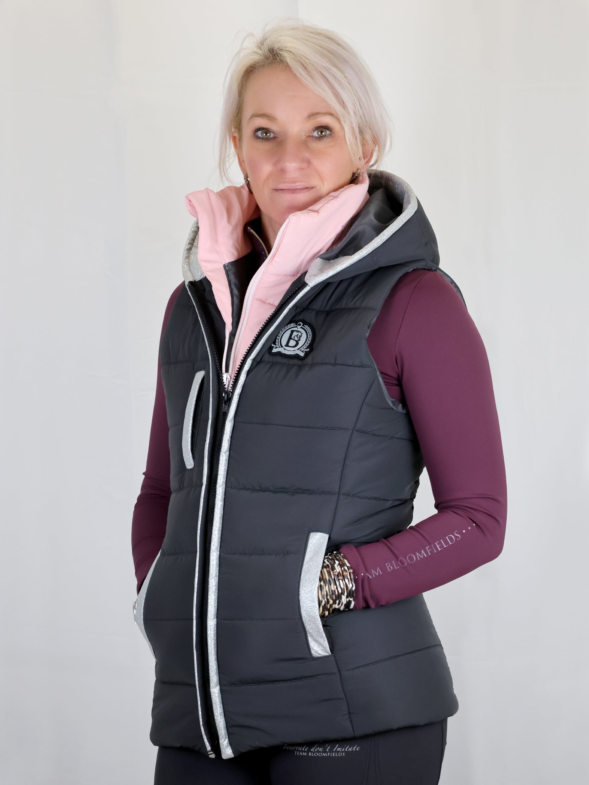 Legacy Dark Grey & Pink Gilet