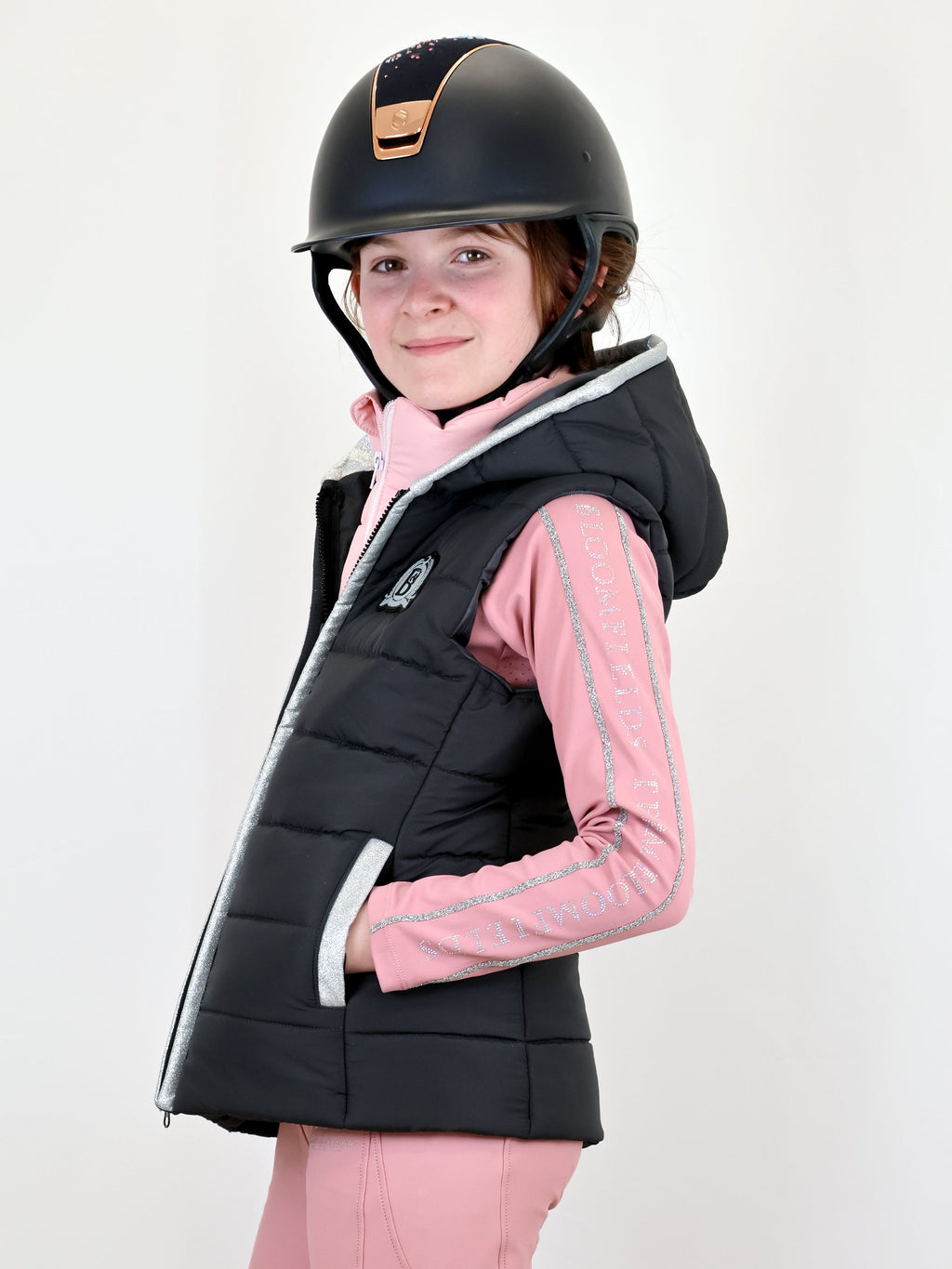Kids Legacy Grey & Pink Gilet