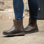 Quebec Waterproof Zip Up Ankle Boots - Brown