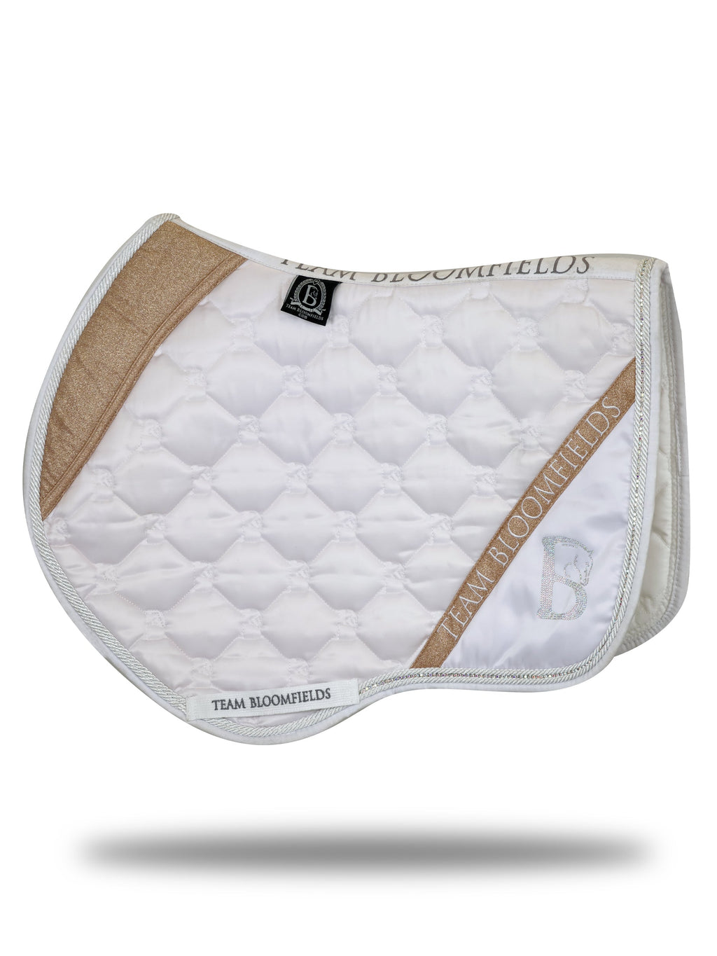 Saddle Pad - White & Sparkle Rose Gold Jump