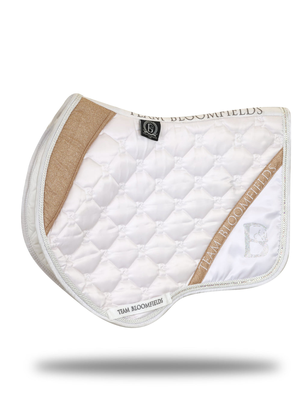 Saddle Pad - White & Sparkle Rose Gold Jump