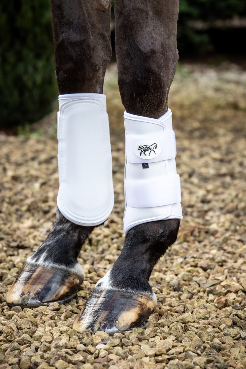 Double Locking Brushing Boots - White